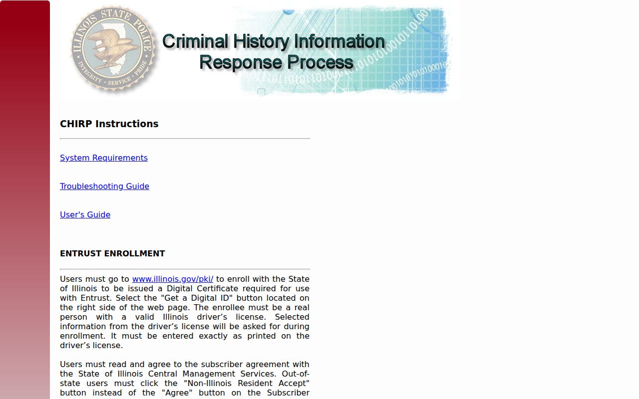 Vermilion County criminal history CHIRP conviction search portal