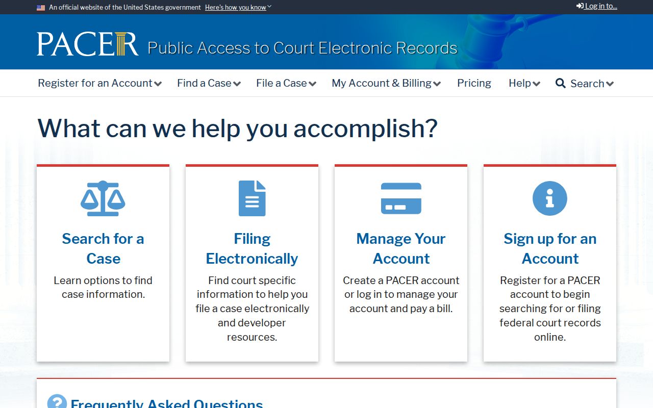 Vermilion County criminal history federal PACER case access
