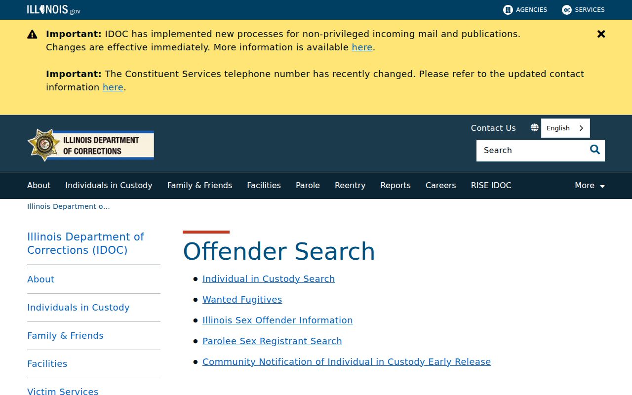 Vermilion County criminal records IDOC custody search gateway